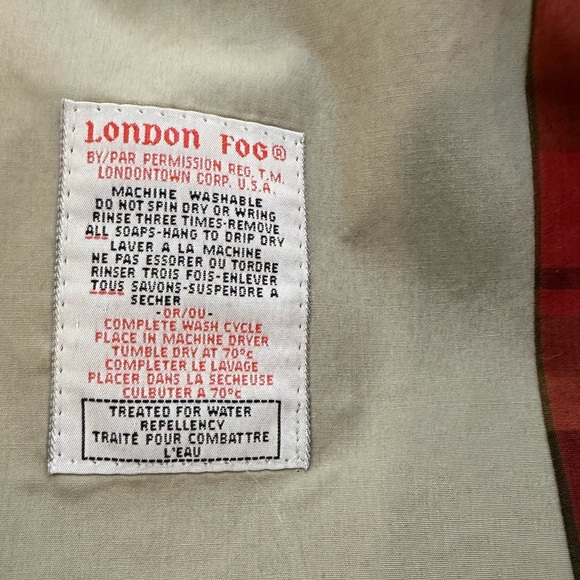 Vintage London Fog Khaki Maxi Trench Coat Plaid lining SZ 42 Regular Unisex EUC - Picture 8 of 10